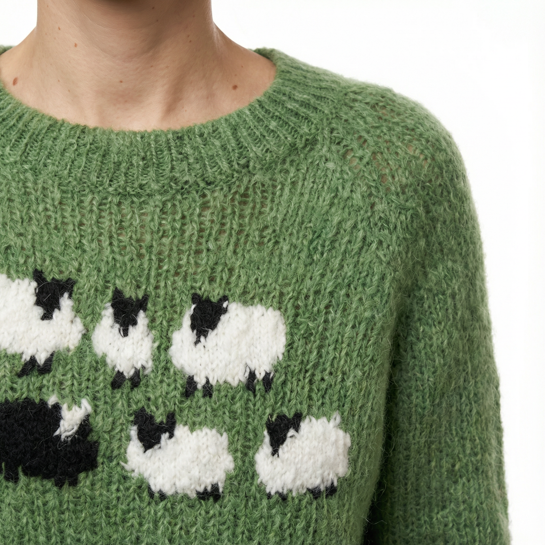 Damen Gemusterter Strickpullover