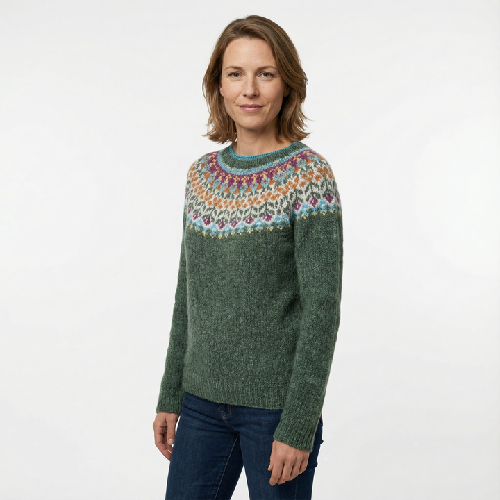 Damen Gemusterter Strickpullover