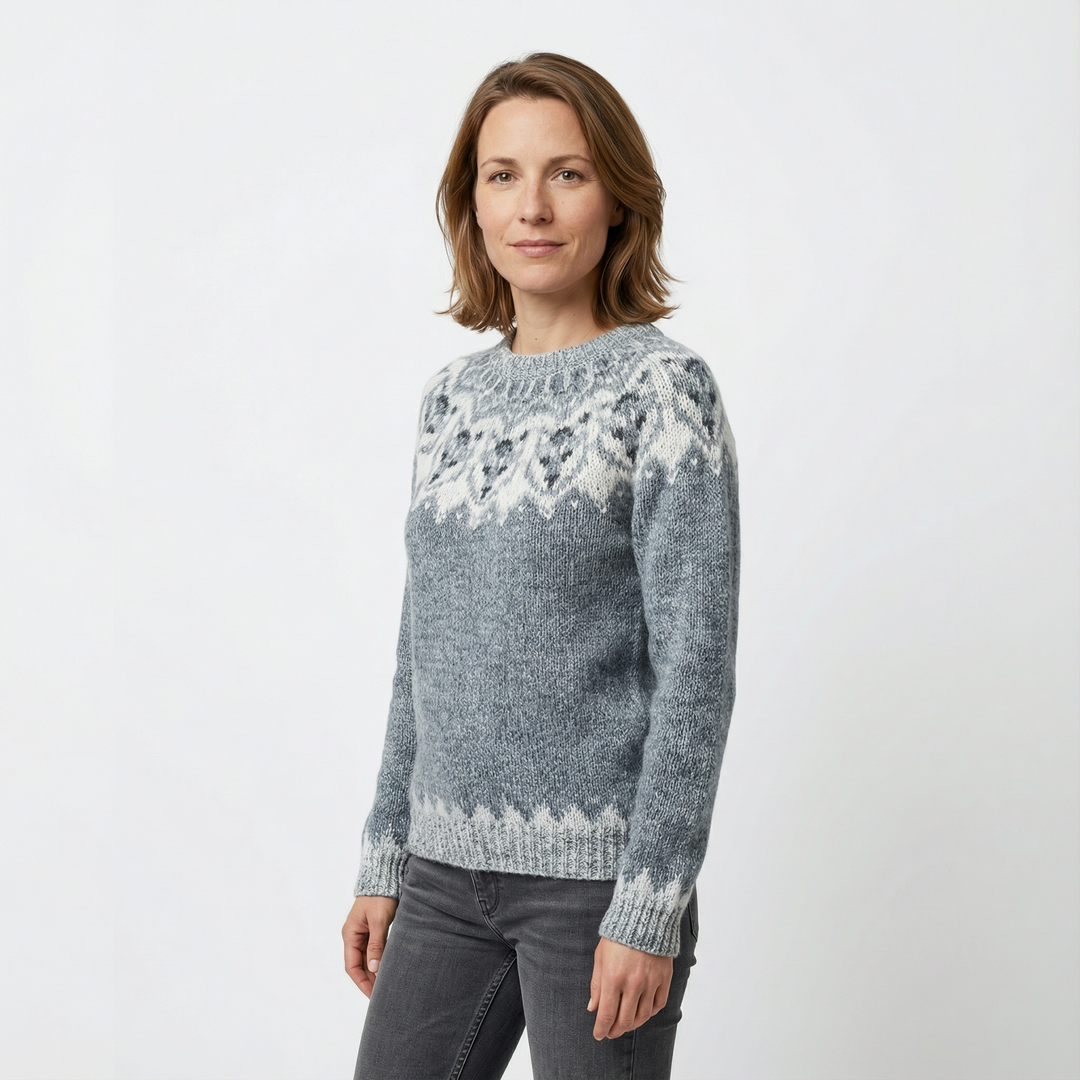 Damen Gemusterter Strickpullover