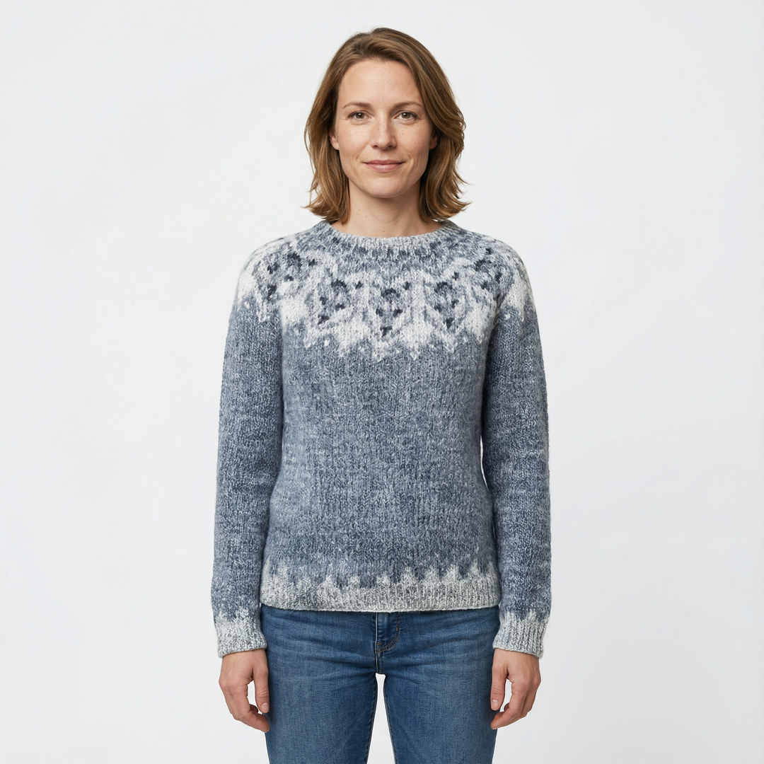 Damen Gemusterter Strickpullover