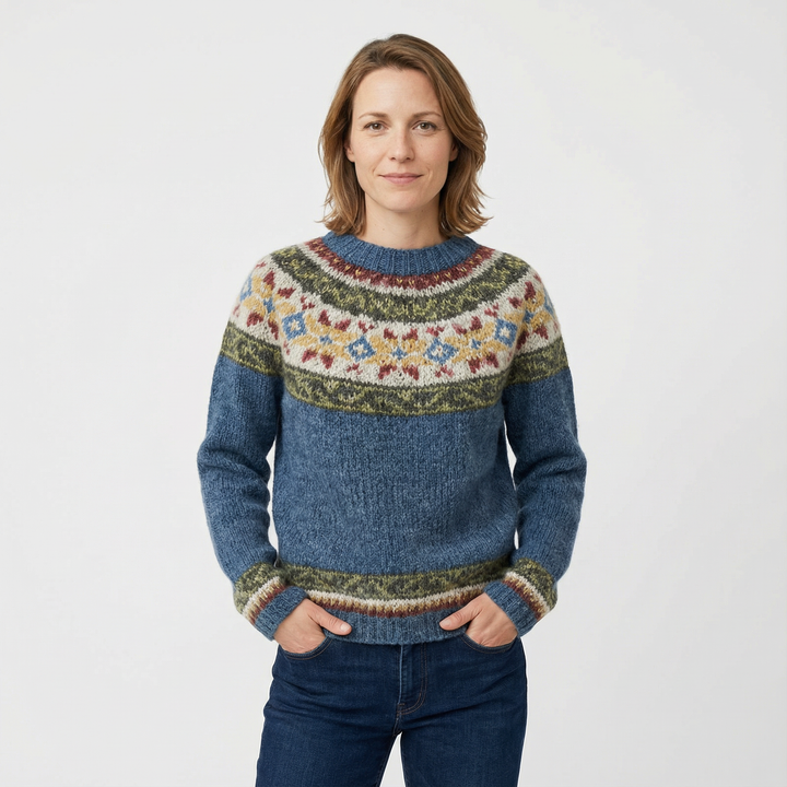 Damen Gemusterter Strickpullover