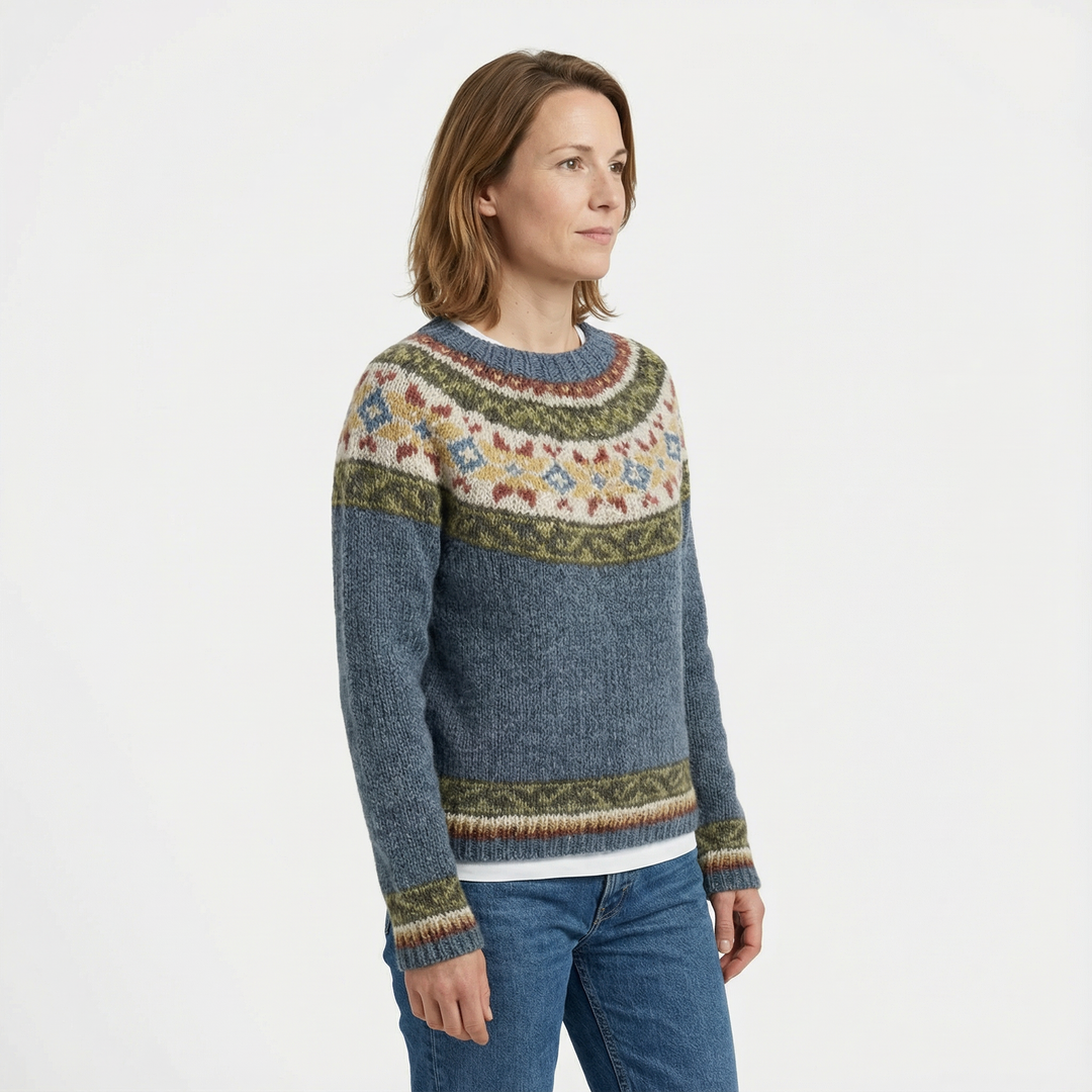 Damen Gemusterter Strickpullover