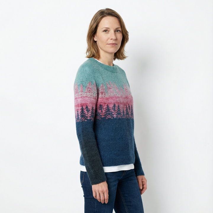 Damen Gemusterter Strickpullover