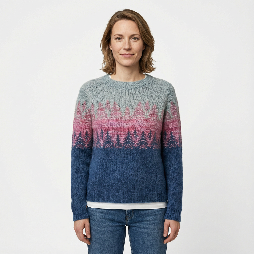 Damen Gemusterter Strickpullover