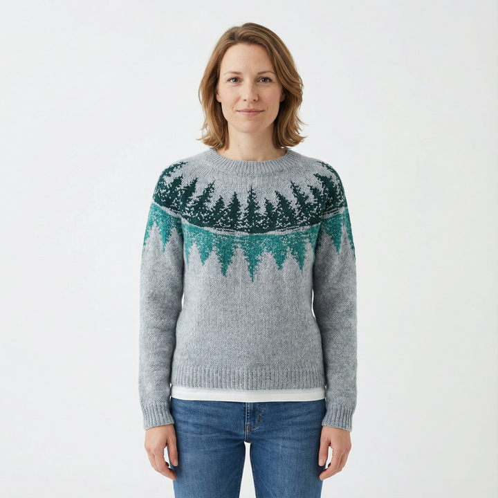 Damen Gemusterter Strickpullover
