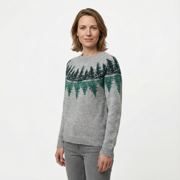 Damen Gemusterter Strickpullover