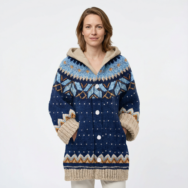 Nahaufnahme 3D Tier-Aufdruck auf Cardigan, Polyester-Material