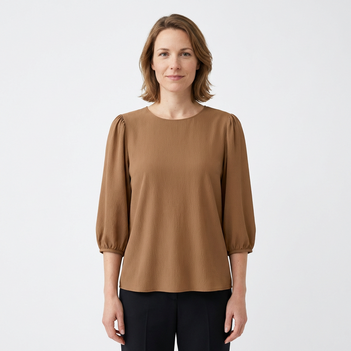 Damen Bluse Lavendel Rückenansicht 3/4 Ärmel
