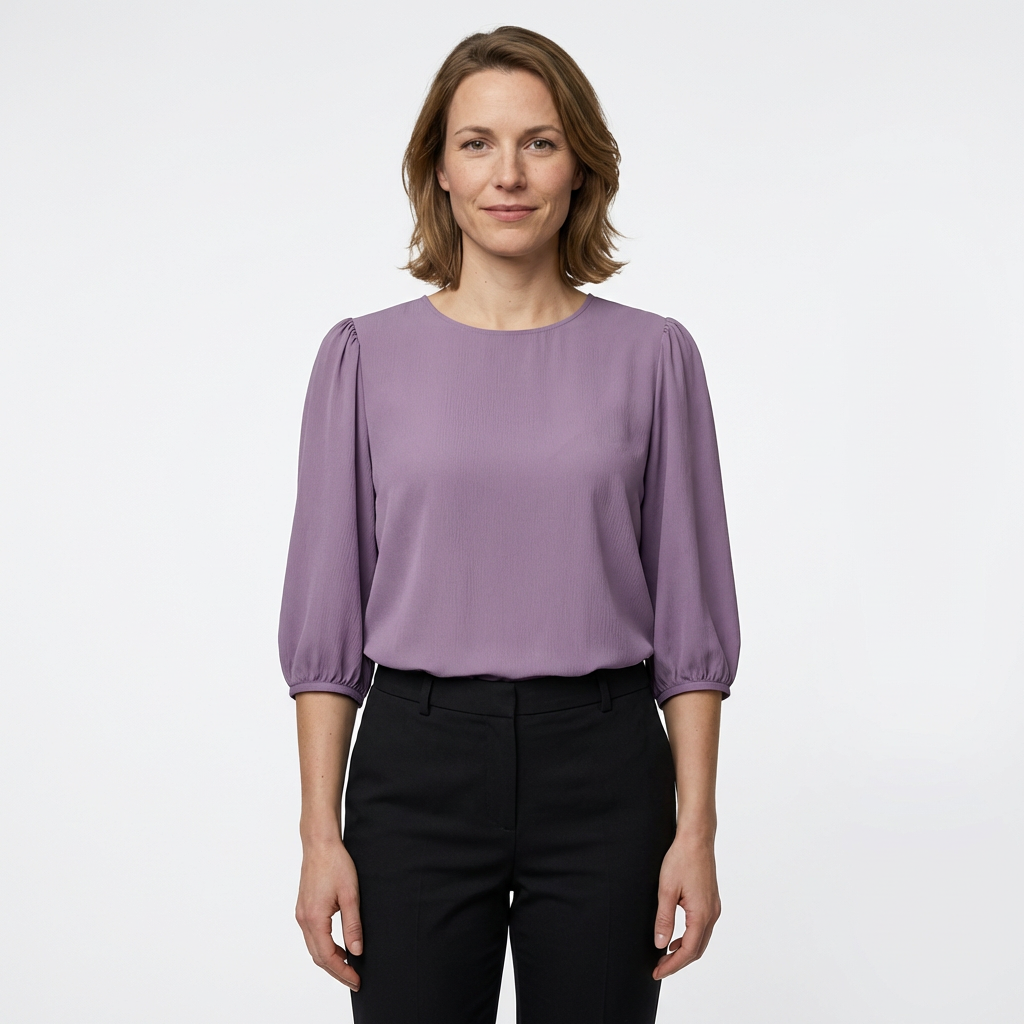 Damen Bluse Khaki Rückenansicht locker elegant