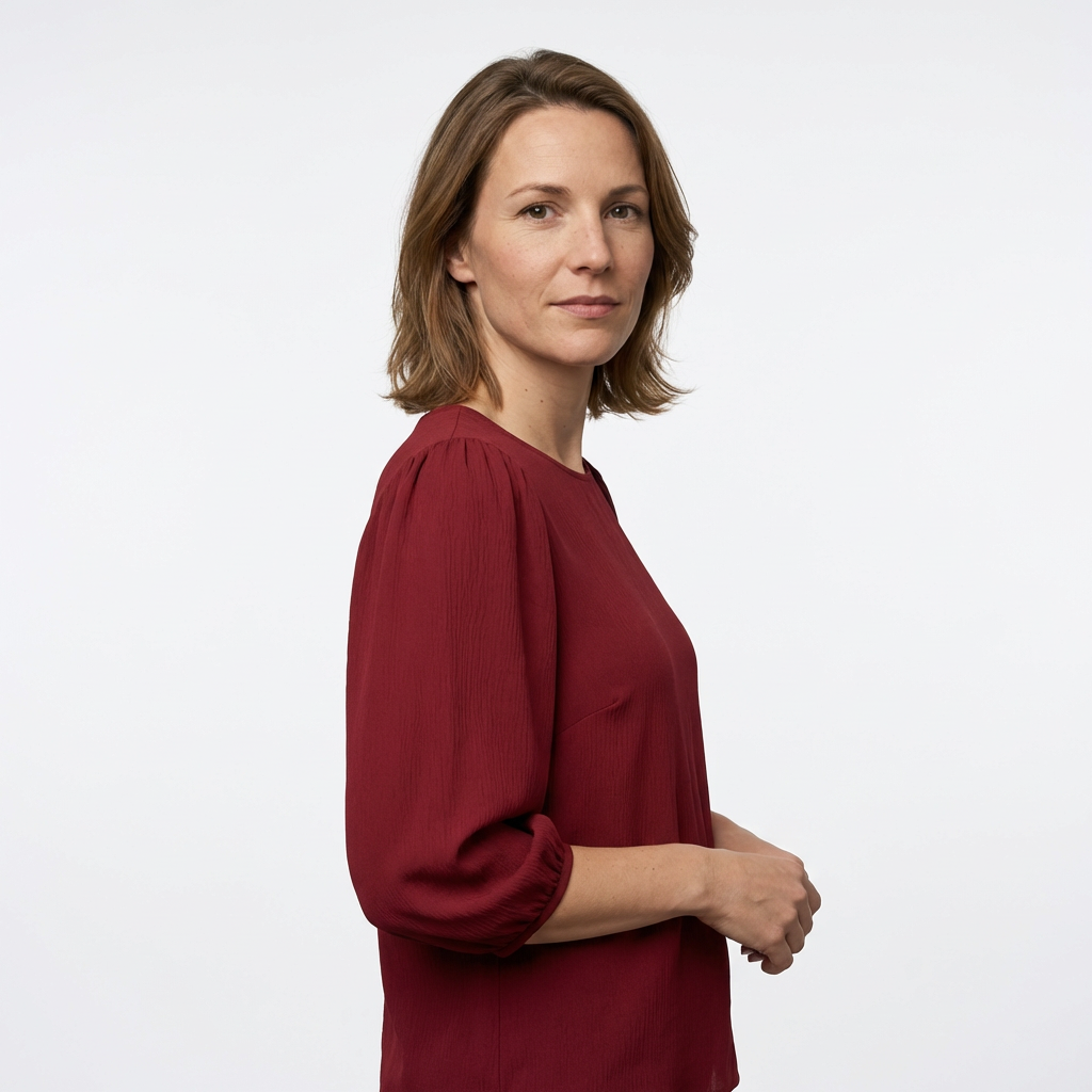Damen Bluse Grün Seitenansicht 3/4 Ärmel locker