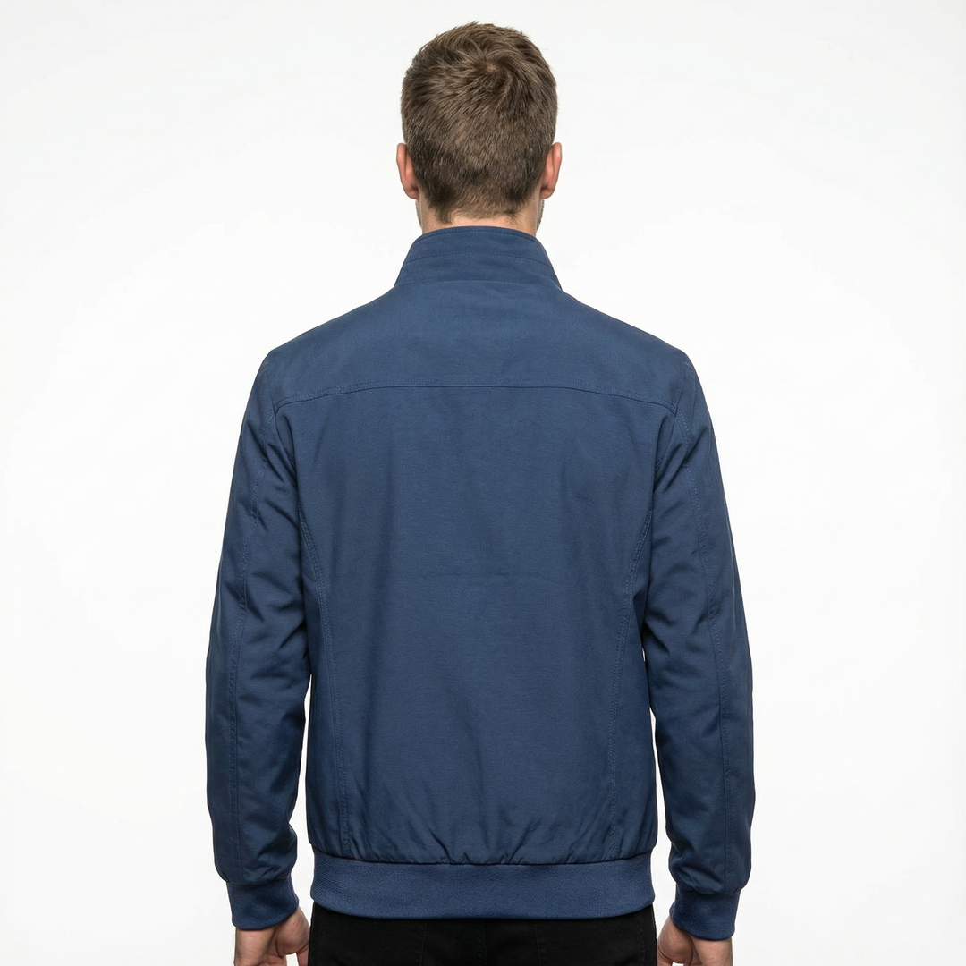 Herren Technische Bomberjacke mit Karofutter und Rippstrickdetails