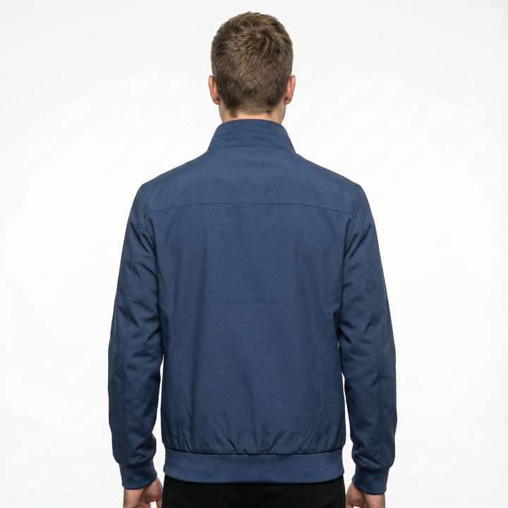 Herren Technische Bomberjacke mit Karofutter und Rippstrickdetails