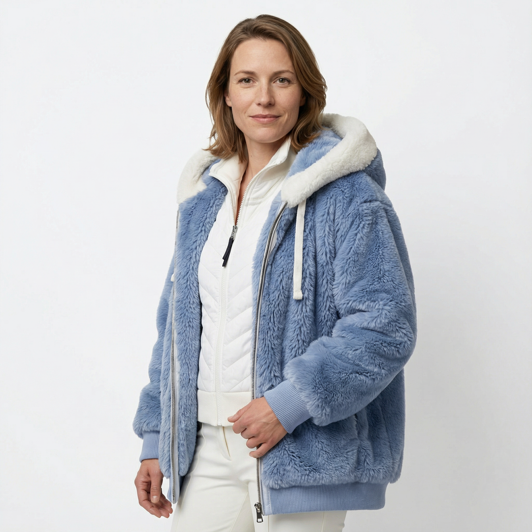 Damen Gefütterte Winterjacke Mit Kapuze