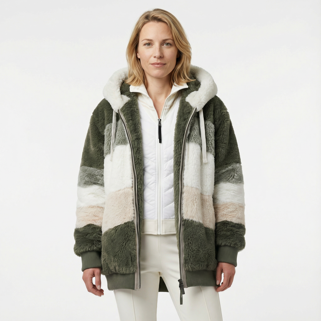 Damen Gefütterte Winterjacke Mit Kapuze