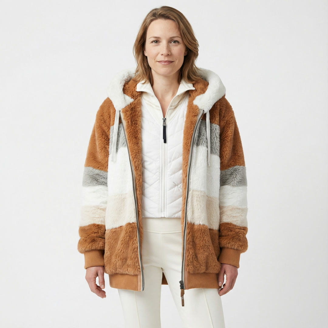 Damen Gefütterte Winterjacke Mit Kapuze