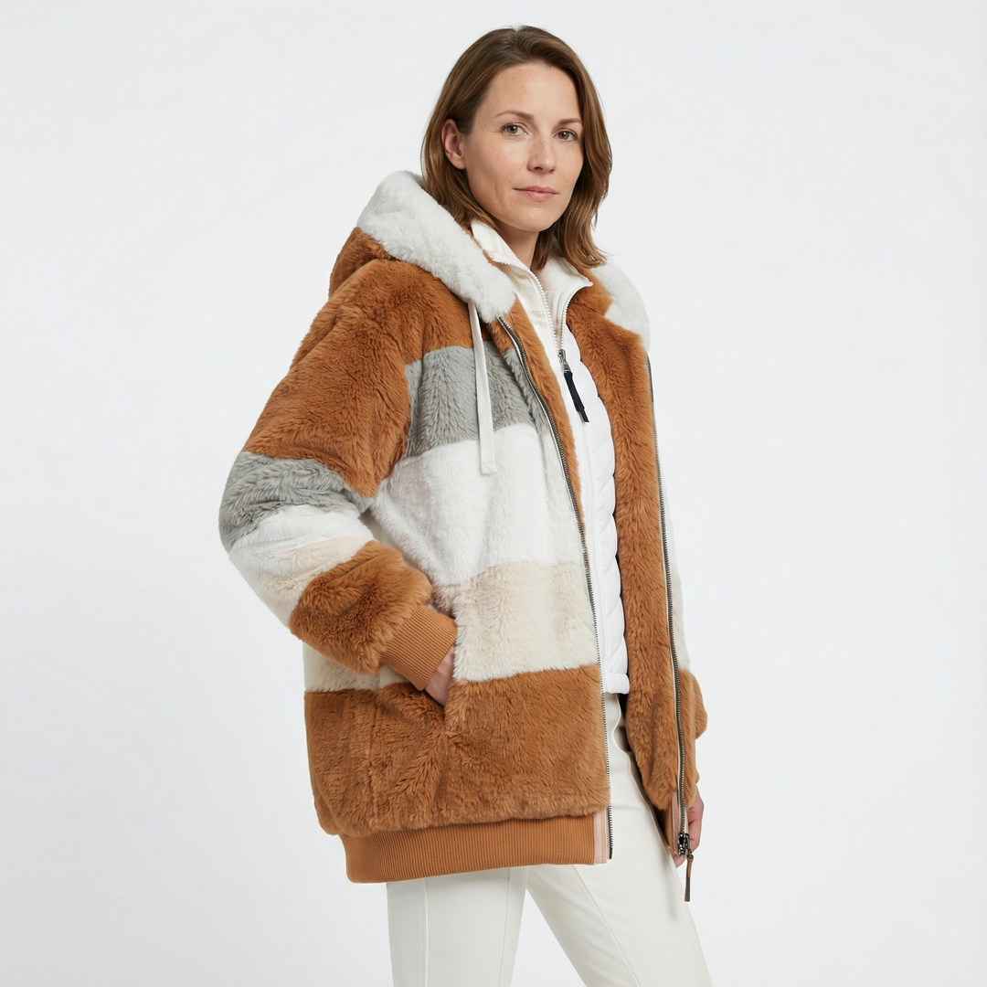 Damen Gefütterte Winterjacke Mit Kapuze