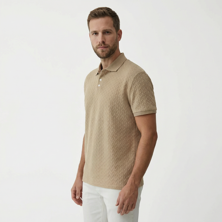 Herren Poloshirt Seitenansicht, schlanke Passform, Polokragen
