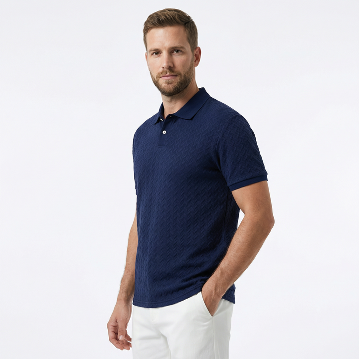 Herren Poloshirt Schwarz, moderne Passform, Kurzarm