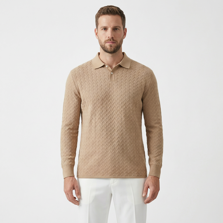 Herren Langarm Polo Shirt Premium