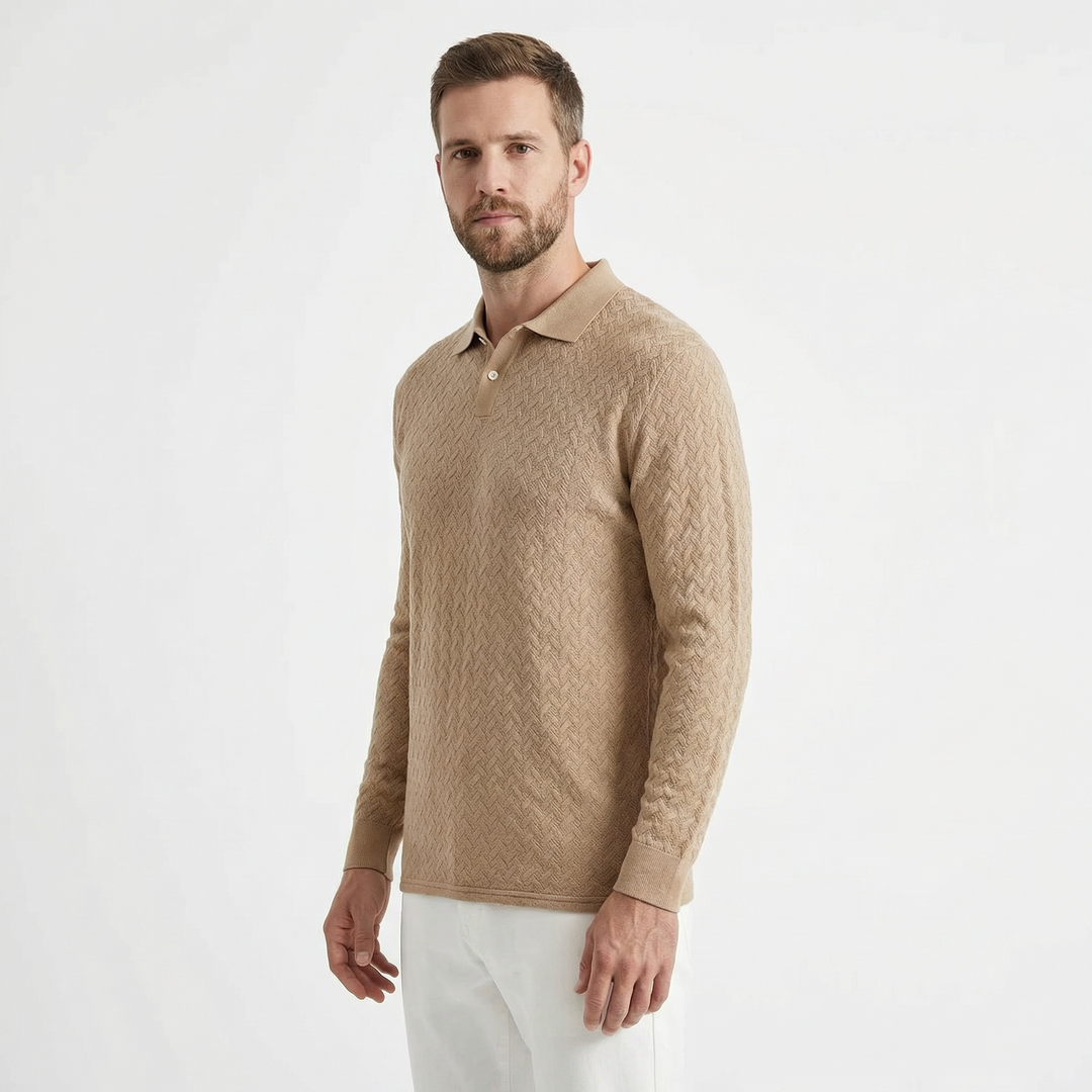 Herren Langarm Polo Shirt Premium