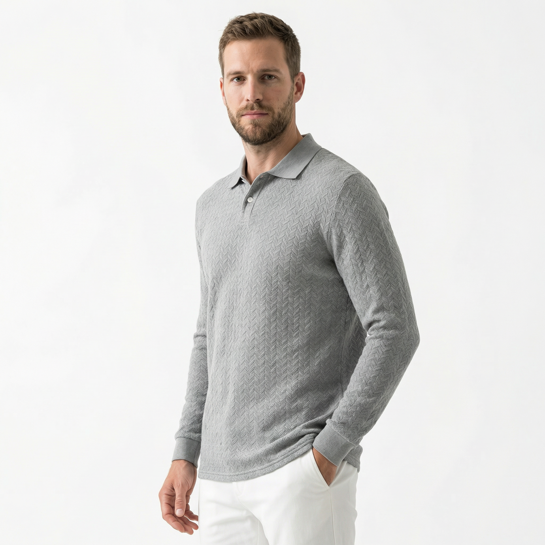 Herren Langarm Polo Shirt Premium
