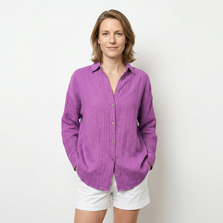 Sommerhemd Für Damen mit Knopfleiste