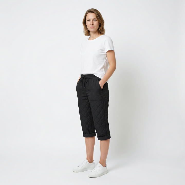 Damen Leinenshorts in Grün, locker sitzend mit Seitentaschen