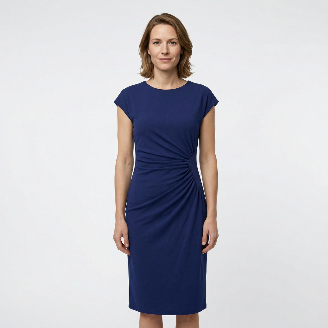 Elegantes Midi-Kleid Mit Kurzarm