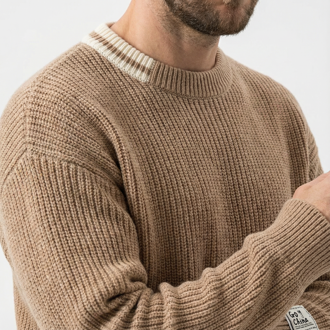 Herren Crewneck Pullover Vintage Stil