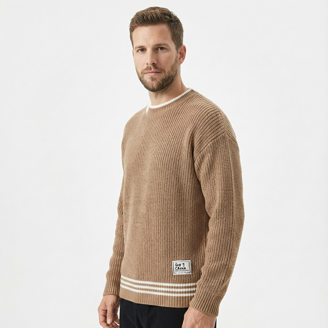 Herren Crewneck Pullover Vintage Stil