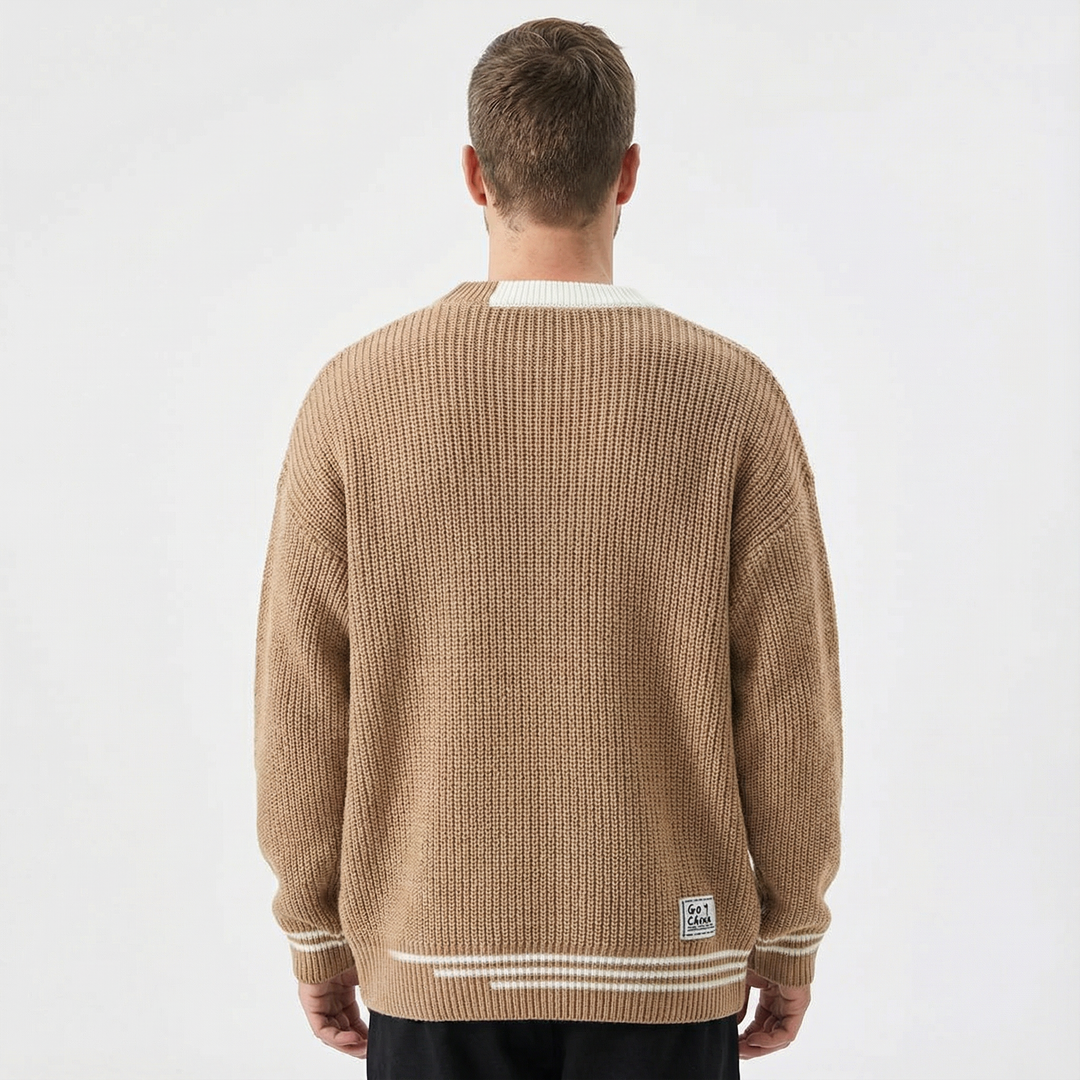 Herren Crewneck Pullover Vintage Stil