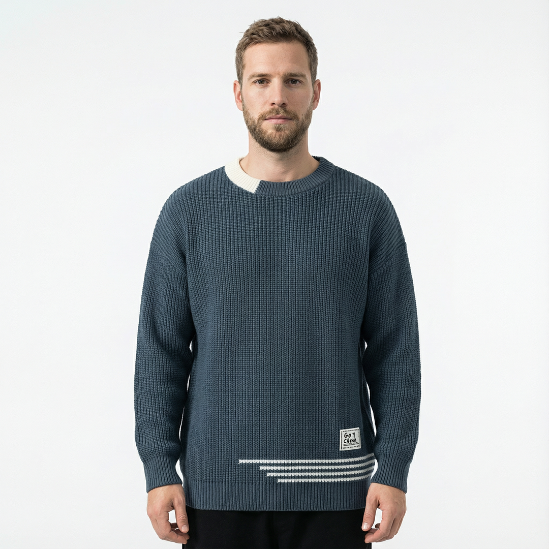 Herren Crewneck Pullover Vintage Stil