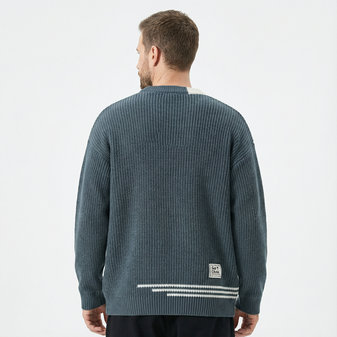 Herren Crewneck Pullover Vintage Stil