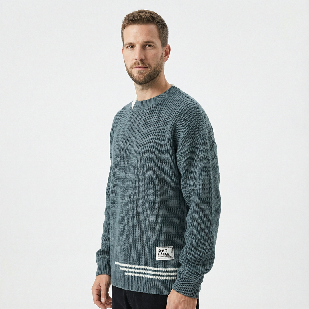 Herren Crewneck Pullover Vintage Stil