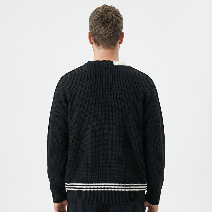 Herren Crewneck Pullover Vintage Stil