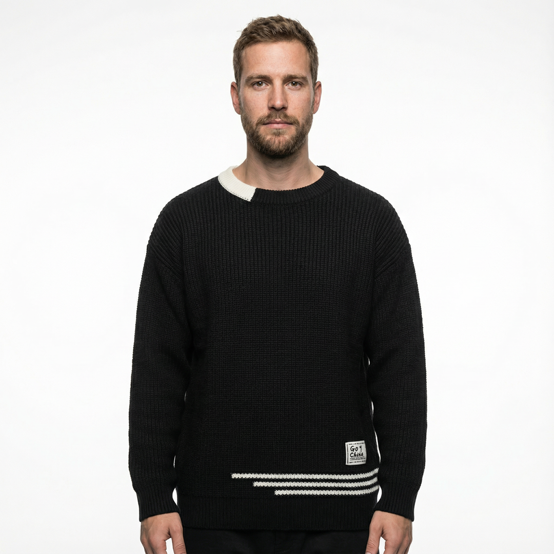 Herren Crewneck Pullover Vintage Stil