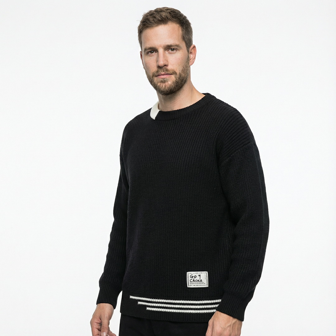 Herren Crewneck Pullover Vintage Stil