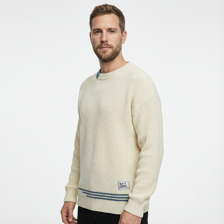 Herren Crewneck Pullover Vintage Stil