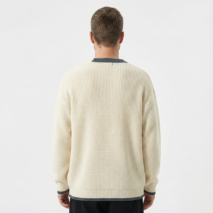 Herren Crewneck Pullover Vintage Stil