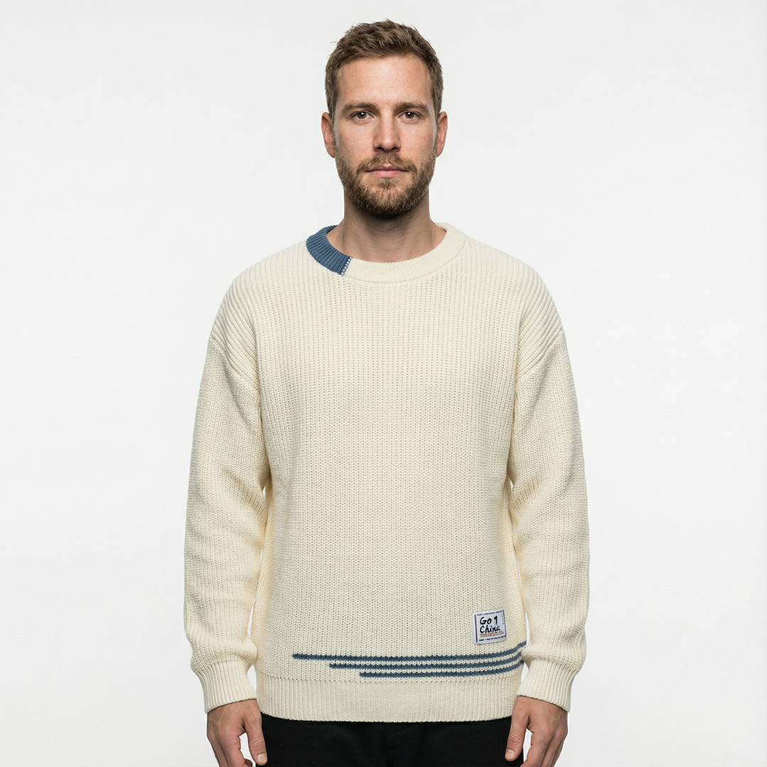 Herren Crewneck Pullover Vintage Stil