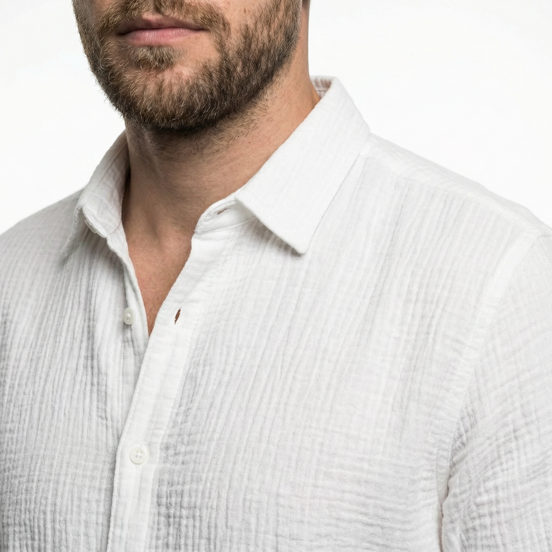 Lässiges Herren-Sommerhemd mit Knopfleiste