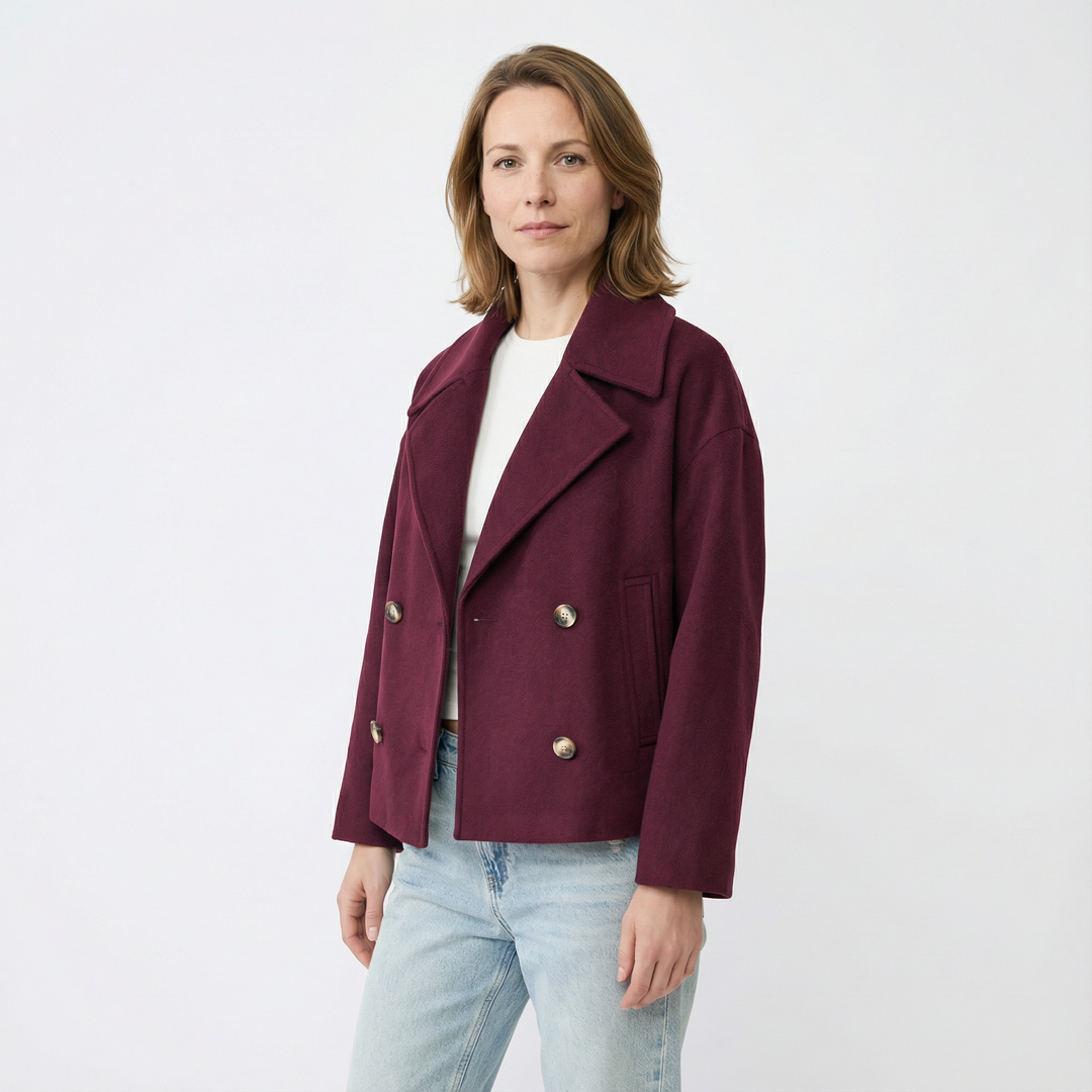 Damen Kurze Zweireiher Jacke