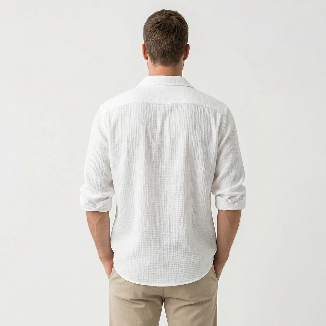 Lässiges Herren-Sommerhemd mit Knopfleiste