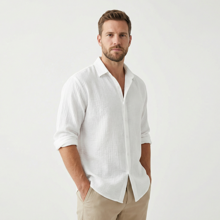 Lässiges Herren-Sommerhemd mit Knopfleiste