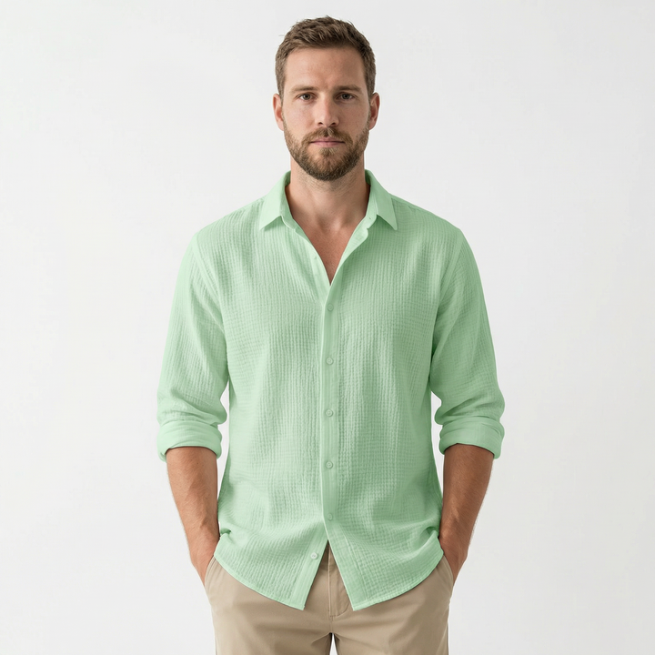 Lässiges Herren-Sommerhemd mit Knopfleiste