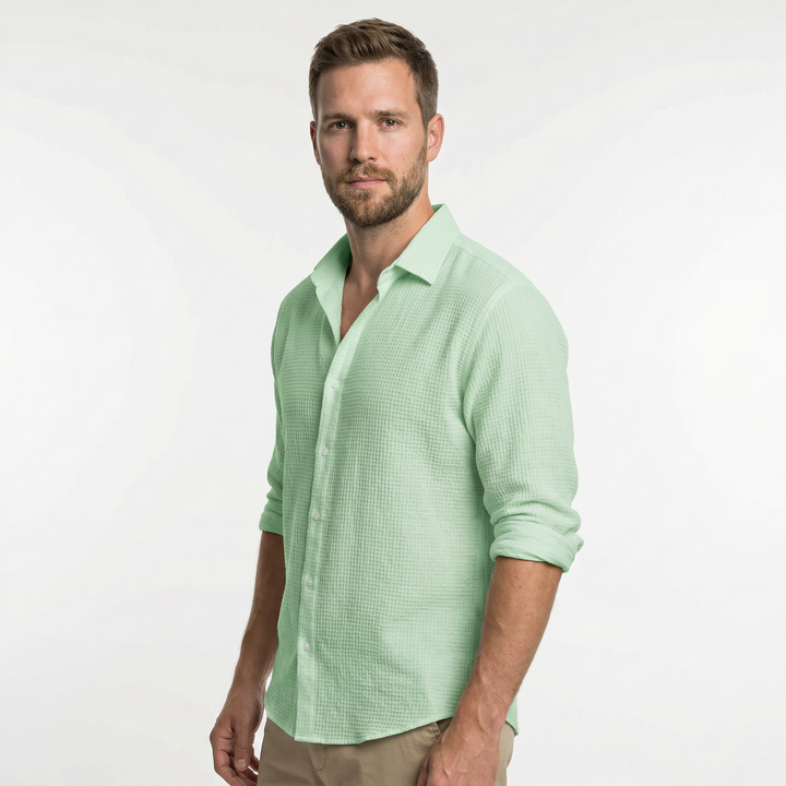 Lässiges Herren-Sommerhemd mit Knopfleiste