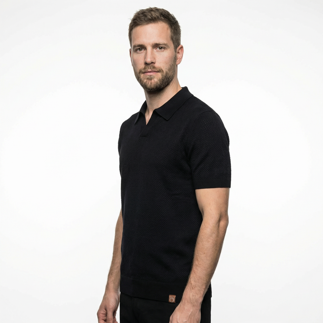 Herren Polo Shirt Kurzarm atmungsaktiv Khaki, Vorderansicht
