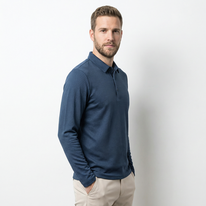Herren Polo Rückenansicht, Ärmel und Passform im Detail