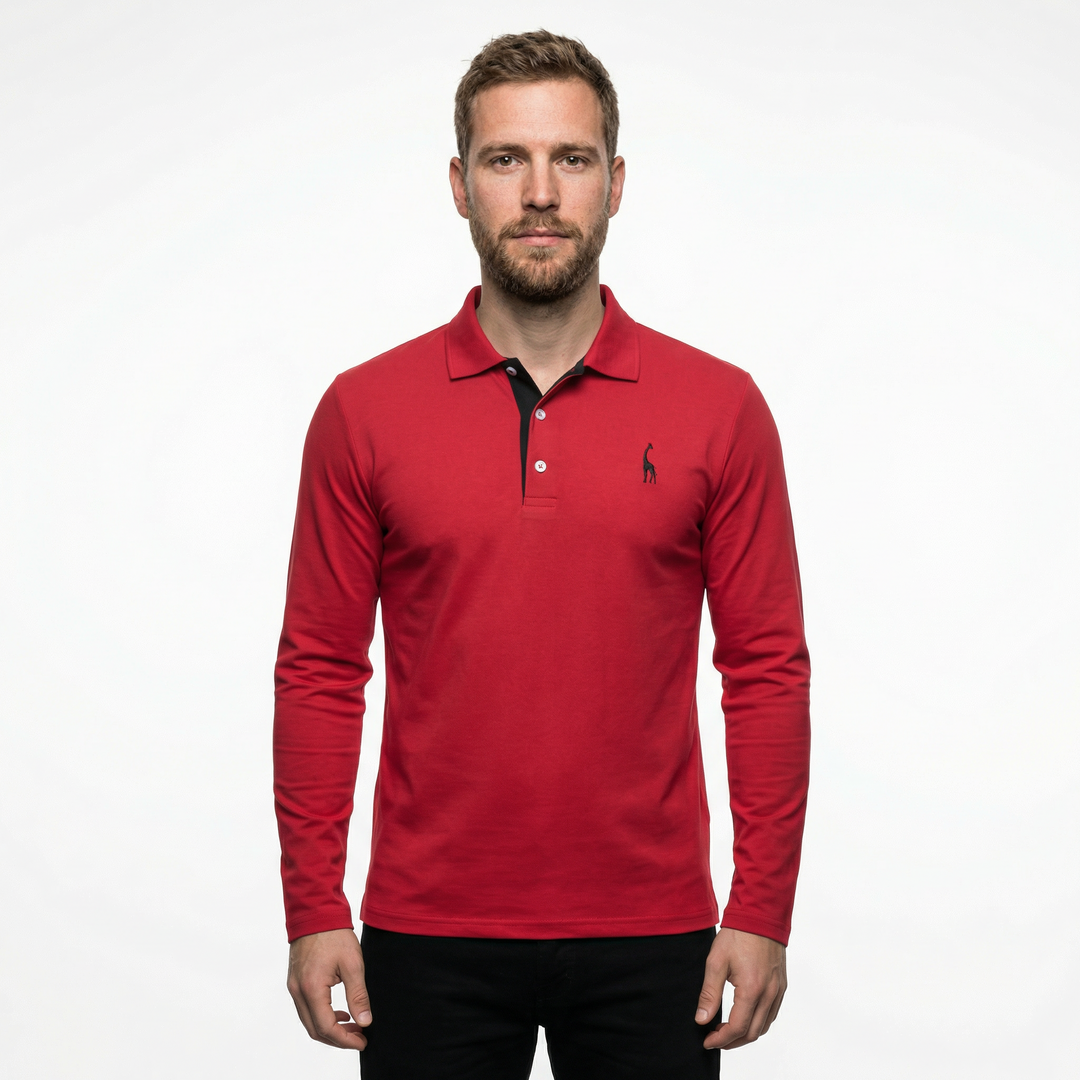 Herren Langarm Polo Shirt