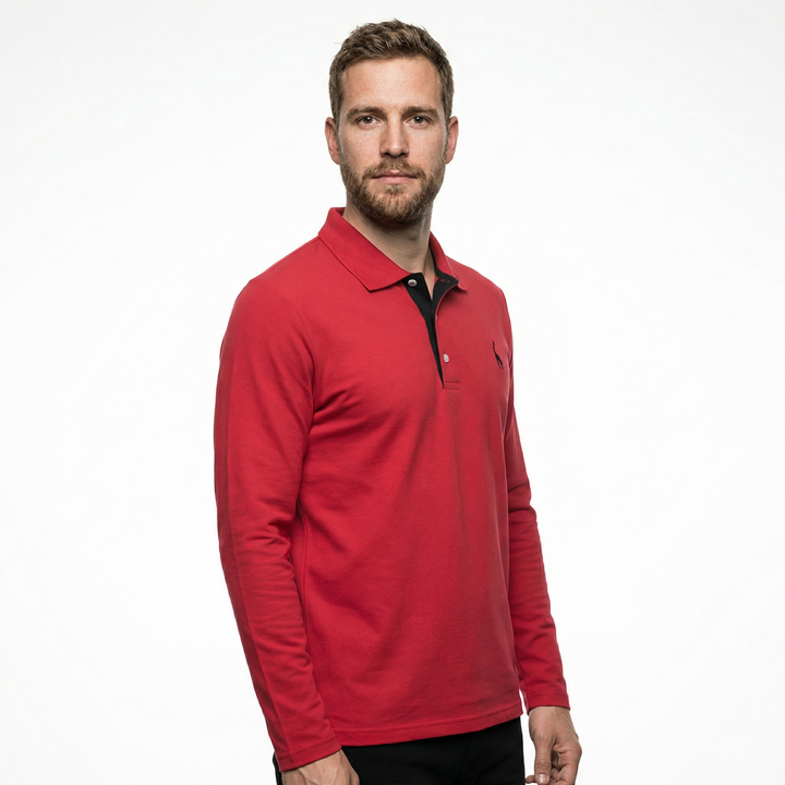 Herren Langarm Polo Shirt